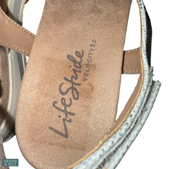 LifeStride Velocity 2.0 Soft System Buckle Thong Sandals Gold Size 10 - Picture 13 of 16